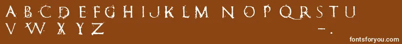 RomanumEst-fontti – valkoiset fontit ruskealla taustalla