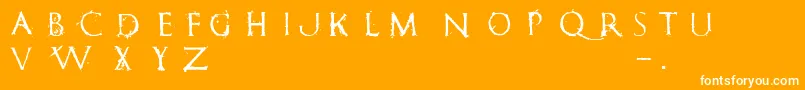 Czcionka RomanumEst – białe czcionki na pomarańczowym tle