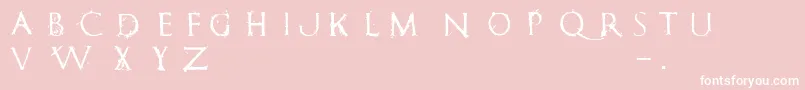 RomanumEst-fontti – valkoiset fontit vaaleanpunaisella taustalla