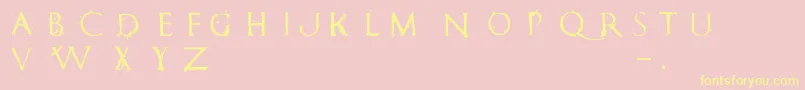 RomanumEst Font – Yellow Fonts on Pink Background