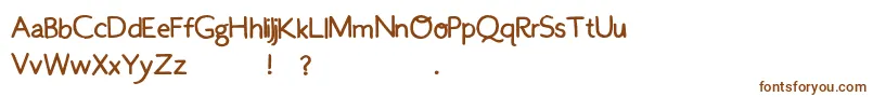 OnKayak2-Schriftart – Braune Schriften auf weißem Hintergrund
