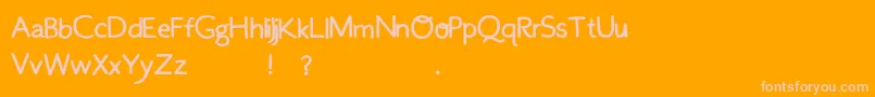 OnKayak2-fontti – vaaleanpunaiset fontit oranssilla taustalla