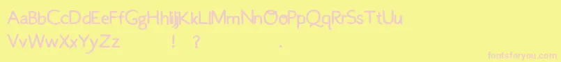 OnKayak2-fontti – vaaleanpunaiset fontit keltaisella taustalla