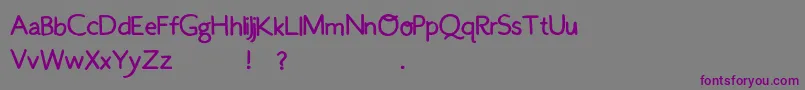 フォントOnKayak2 – 紫色のフォント、灰色の背景