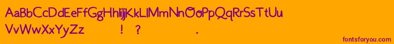 OnKayak2-Schriftart – Violette Schriften auf orangefarbenem Hintergrund