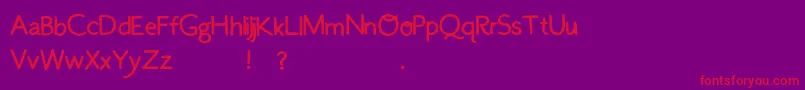 フォントOnKayak2 – 紫の背景に赤い文字