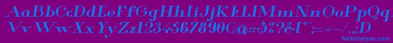 Glamor Boldextendeditalic Font – Blue Fonts on Purple Background