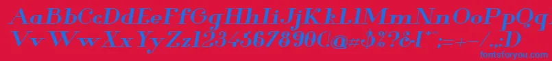 Glamor Boldextendeditalic Font – Blue Fonts on Red Background