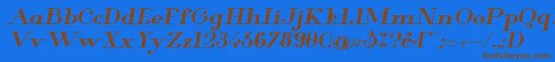 Glamor Boldextendeditalic Font – Brown Fonts on Blue Background