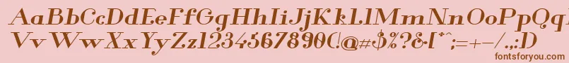 Glamor Boldextendeditalic Font – Brown Fonts on Pink Background