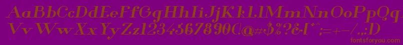 Glamor Boldextendeditalic Font – Brown Fonts on Purple Background