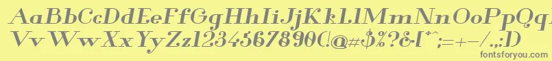 Glamor Boldextendeditalic Font – Gray Fonts on Yellow Background