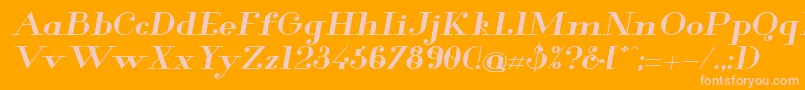 Glamor Boldextendeditalic Font – Pink Fonts on Orange Background