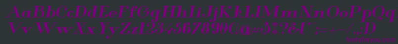 Glamor Boldextendeditalic Font – Purple Fonts on Black Background