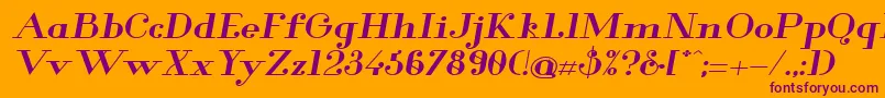 Glamor Boldextendeditalic Font – Purple Fonts on Orange Background