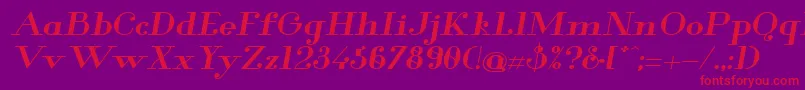 Glamor Boldextendeditalic Font – Red Fonts on Purple Background