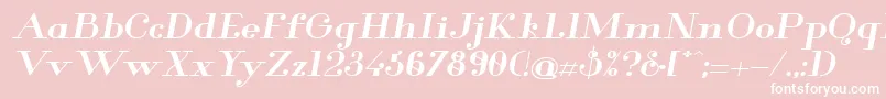 Glamor Boldextendeditalic Font – White Fonts on Pink Background