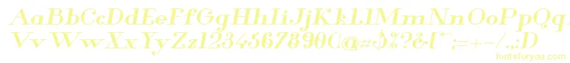 Glamor Boldextendeditalic Font – Yellow Fonts on White Background