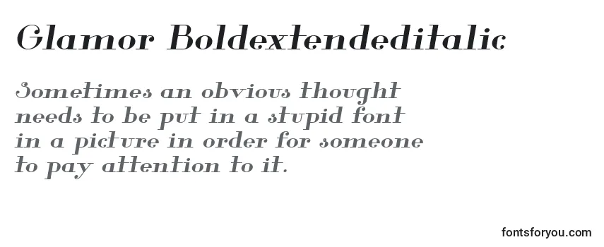 Glamor Boldextendeditalic Font