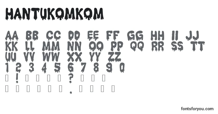 Schriftart HantuKomKom – Alphabet, Zahlen, spezielle Symbole