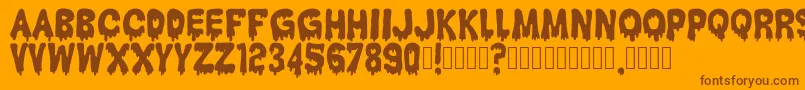 HantuKomKom Font – Brown Fonts on Orange Background