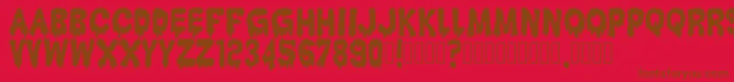HantuKomKom Font – Brown Fonts on Red Background