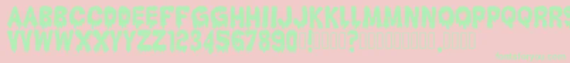 HantuKomKom Font – Green Fonts on Pink Background