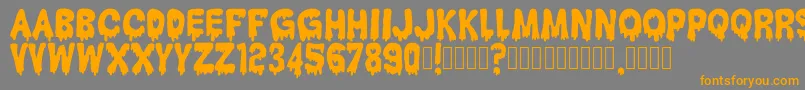 HantuKomKom Font – Orange Fonts on Gray Background
