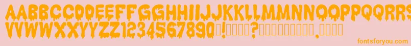 HantuKomKom Font – Orange Fonts on Pink Background