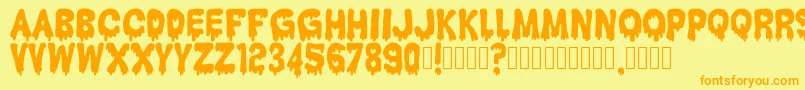 HantuKomKom Font – Orange Fonts on Yellow Background