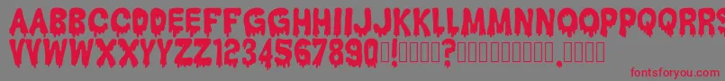HantuKomKom Font – Red Fonts on Gray Background