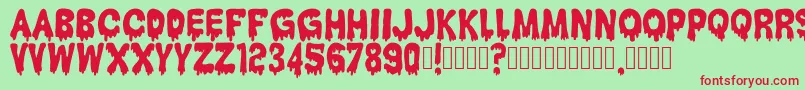 HantuKomKom Font – Red Fonts on Green Background