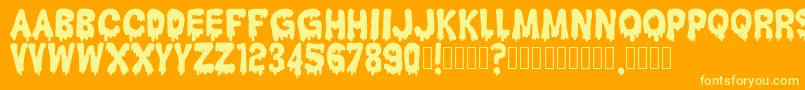HantuKomKom Font – Yellow Fonts on Orange Background