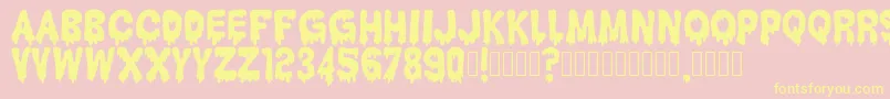 HantuKomKom Font – Yellow Fonts on Pink Background