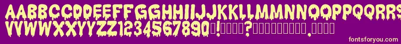 HantuKomKom Font – Yellow Fonts on Purple Background