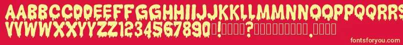 HantuKomKom Font – Yellow Fonts on Red Background