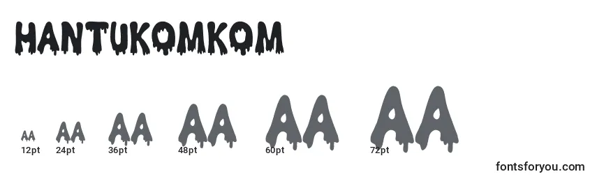 Размеры шрифта HantuKomKom