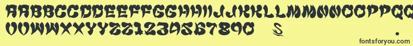 GomariceCyankonabe Font – Black Fonts on Yellow Background