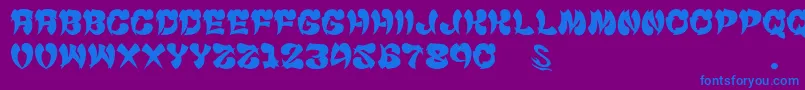フォントGomariceCyankonabe – 紫色の背景に青い文字