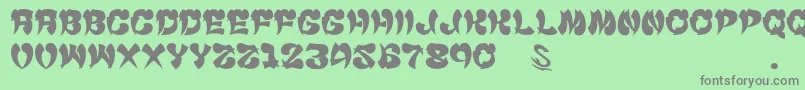 フォントGomariceCyankonabe – 緑の背景に灰色の文字