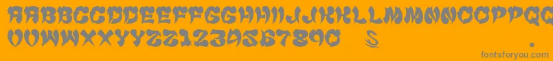 フォントGomariceCyankonabe – オレンジの背景に灰色の文字