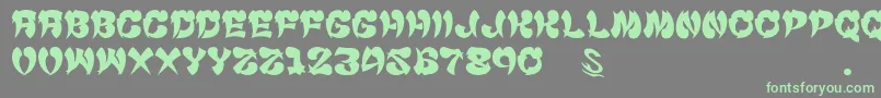 フォントGomariceCyankonabe – 灰色の背景に緑のフォント