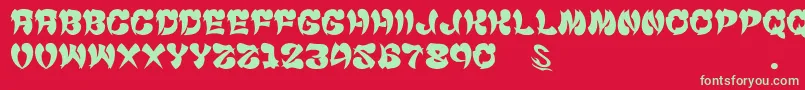 フォントGomariceCyankonabe – 赤い背景に緑の文字