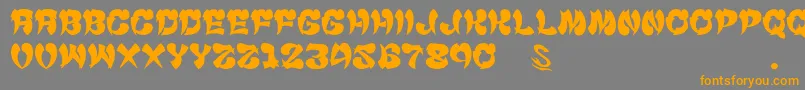 GomariceCyankonabe Font – Orange Fonts on Gray Background