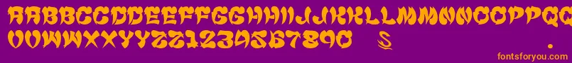 GomariceCyankonabe Font – Orange Fonts on Purple Background