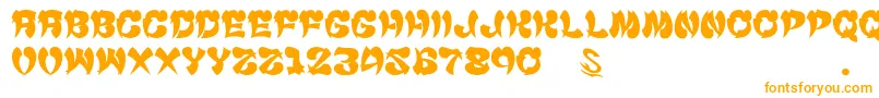 GomariceCyankonabe Font – Orange Fonts on White Background