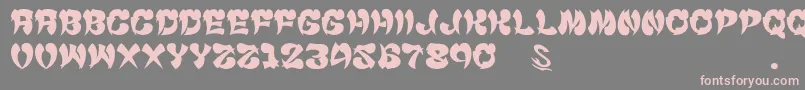 GomariceCyankonabe-Schriftart – Rosa Schriften auf grauem Hintergrund