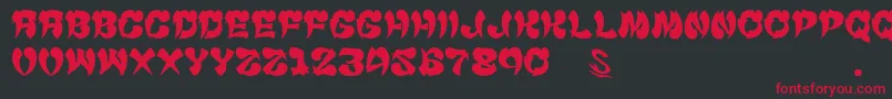 GomariceCyankonabe Font – Red Fonts on Black Background