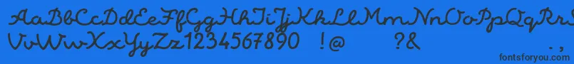 AlaskaScriptDemo Font – Black Fonts on Blue Background