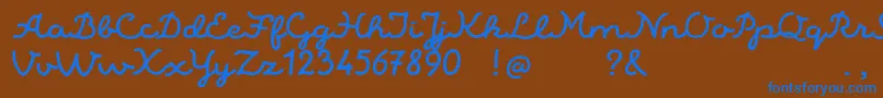 フォントAlaskaScriptDemo – 茶色の背景に青い文字